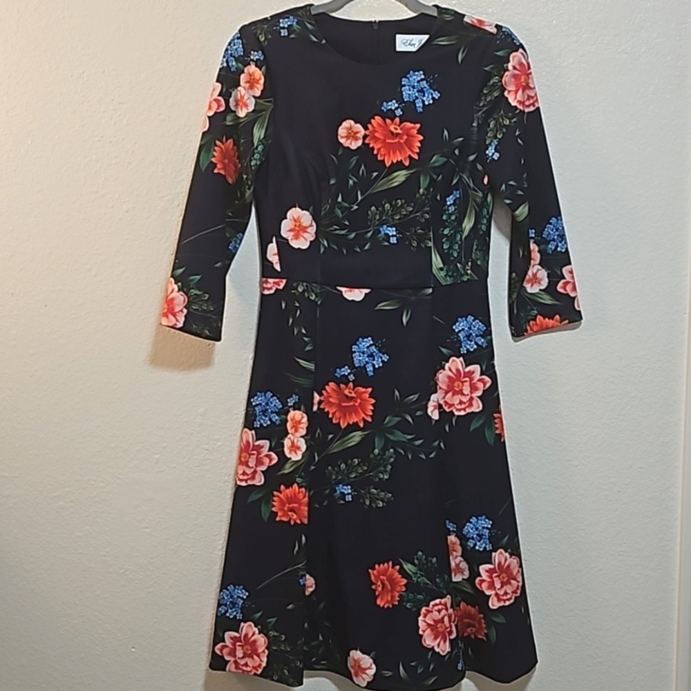Eliza J Floral Fit and Flare Dress